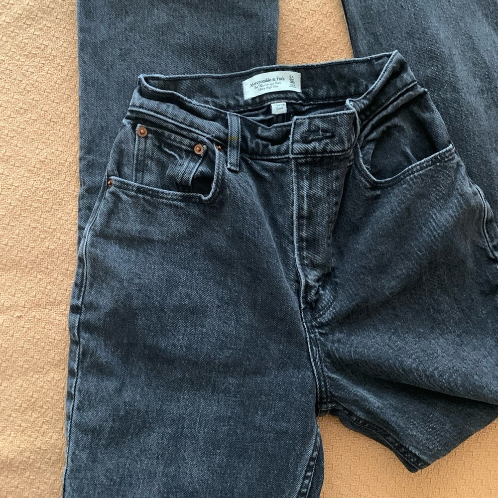 Abercrombie & Fitch Black Jeans 70s Flare 00S Short Curve Love